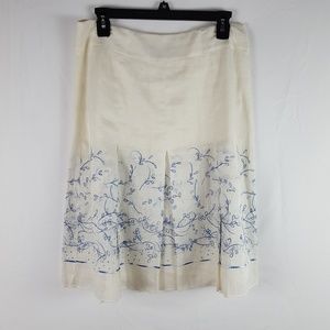 Ann Taylor Linen Skirt Pleated